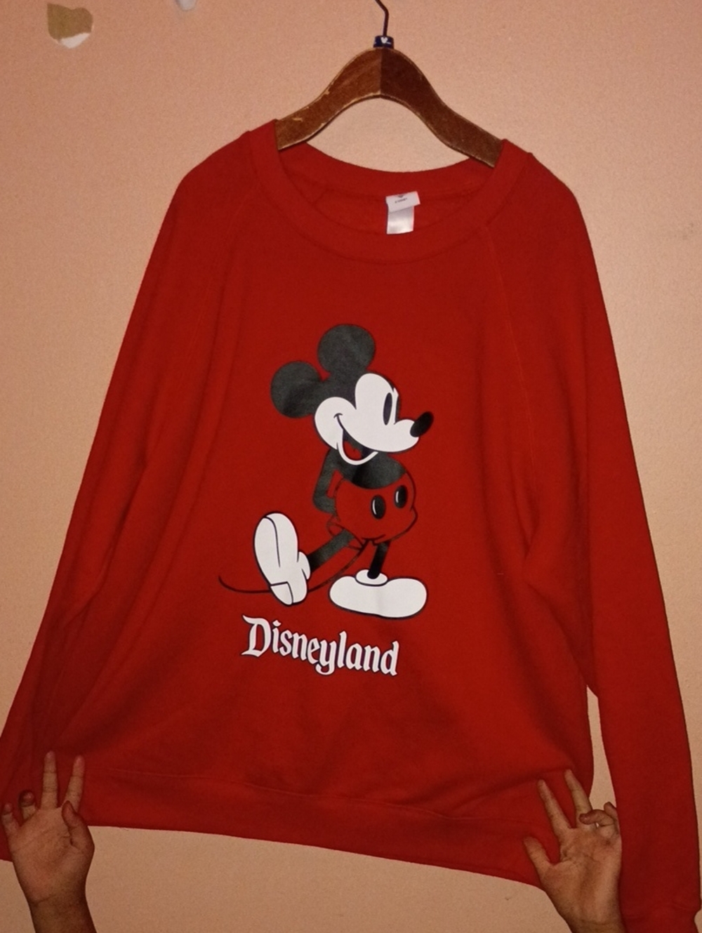 Disney Red Mickey Disneyland Sweatshirt for Adults